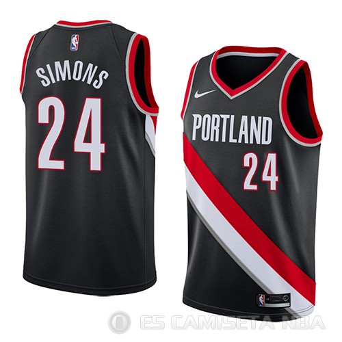 Camiseta Anfernee Simons #24 Portland Trail Blazers Icon 2018 Negro - Haga un click en la imagen para cerrar